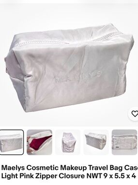 Maelys Light Pink Cosmetic Travel Pouch with Zipper